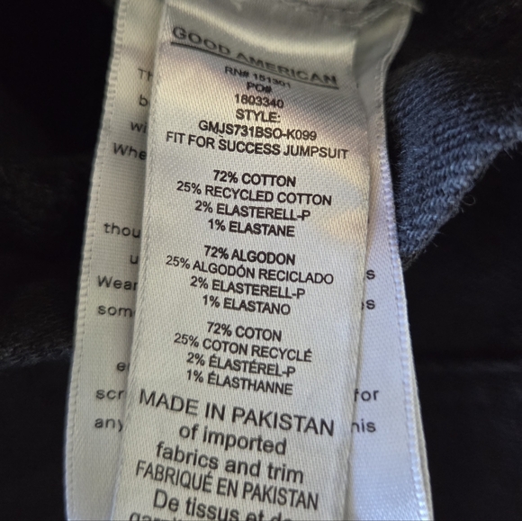 Good American Fit for Success Black Denim Jumpsuit - Picture 10 of 12